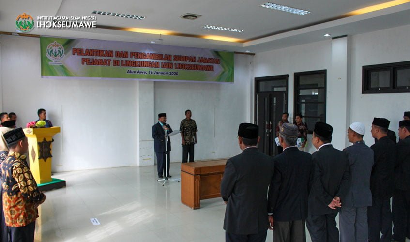 Rektor IAIN Lhokseumawe Lantik 7 Pejabat Baru